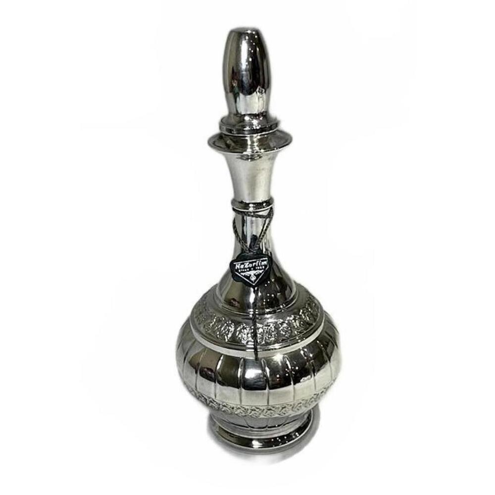 925 Sterling Silver Hazorfim Judaica Decanter Vintage Kiddush Wine Bottle Israel
